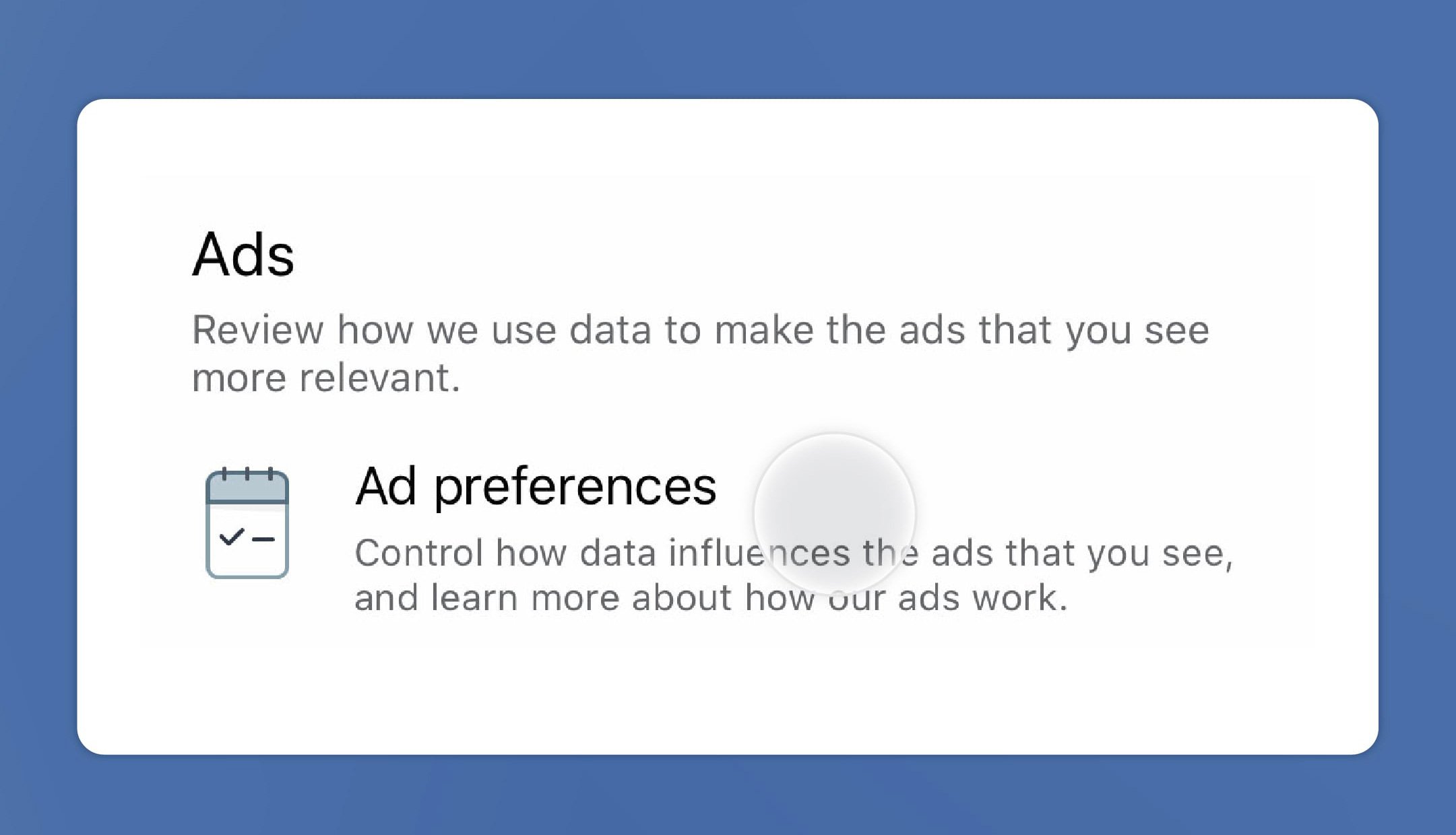 Ad preferences