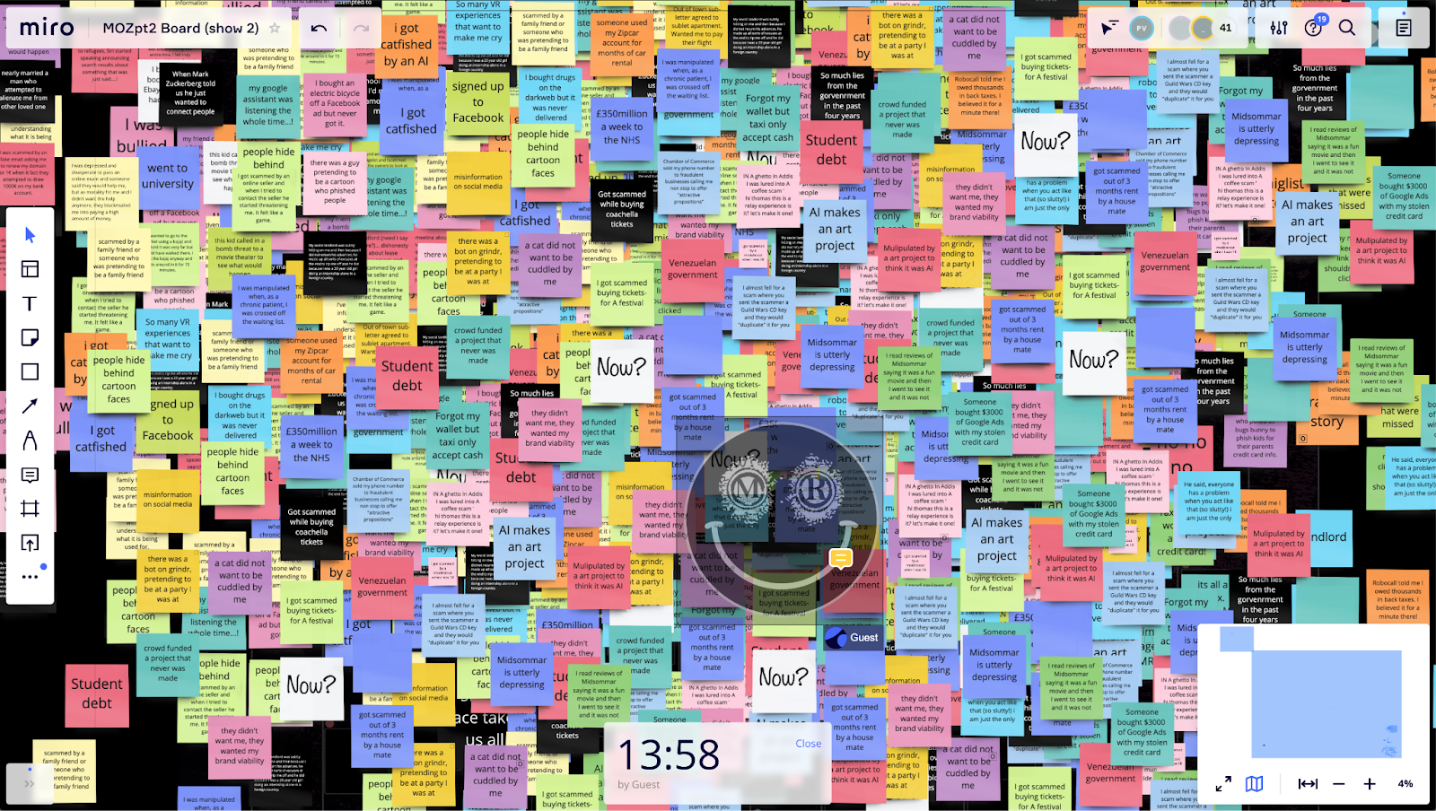 A screenshot of virtual sticky notes