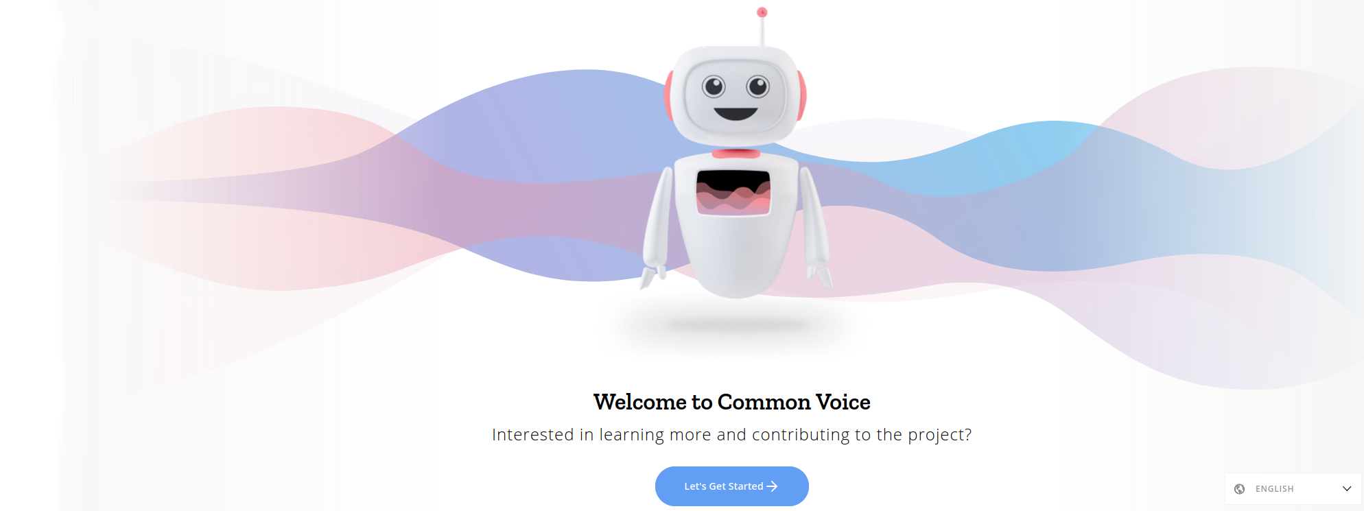 Front page of Common Voice demo mode