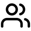 an icon showing two people, one stood behind the other